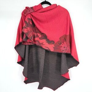 Mia Reis Reversible Red‎ and Black Floral Wrap One Size